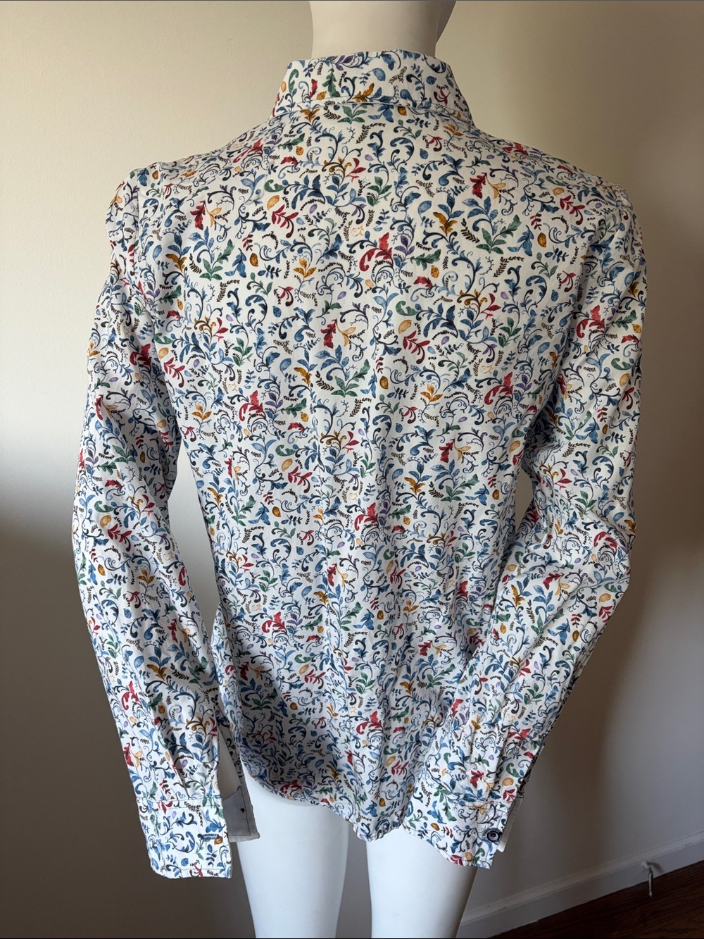 Erfo Original Floral Long-Sleeve Button-Up Shirt Size 36 - Picture 6 of 12